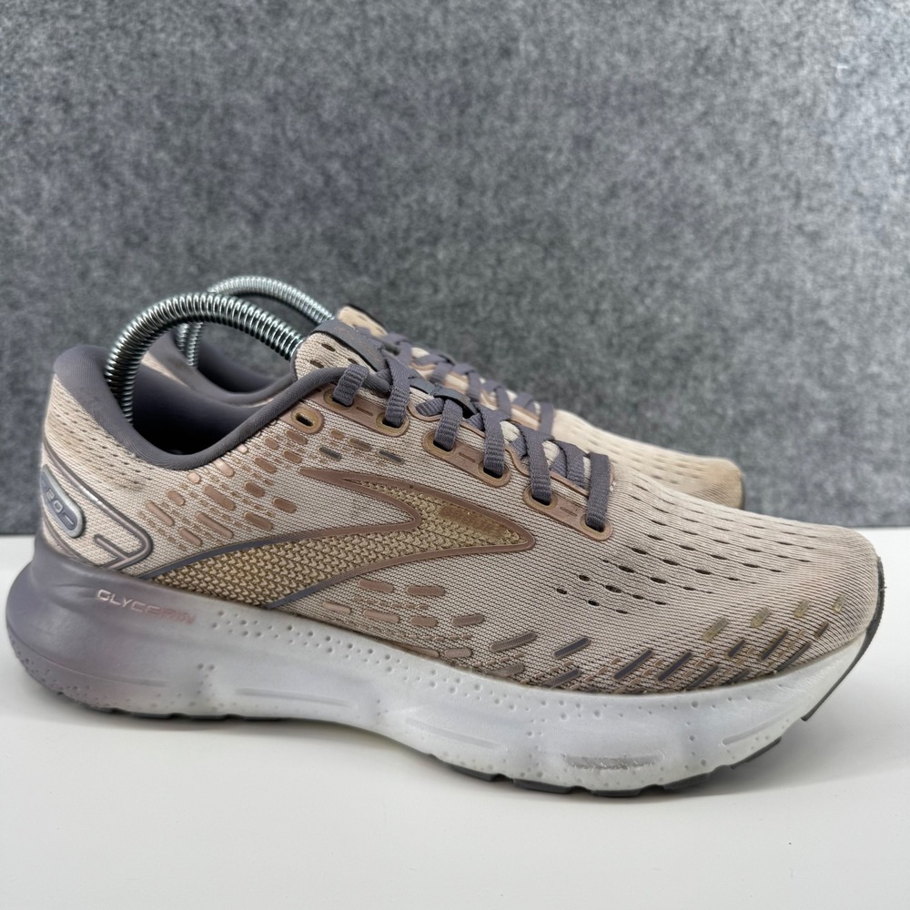 Brooks Glycerin 20 Running Shoes Womens 8.5 Tan Purple DNA LOFT v3 1203691B512